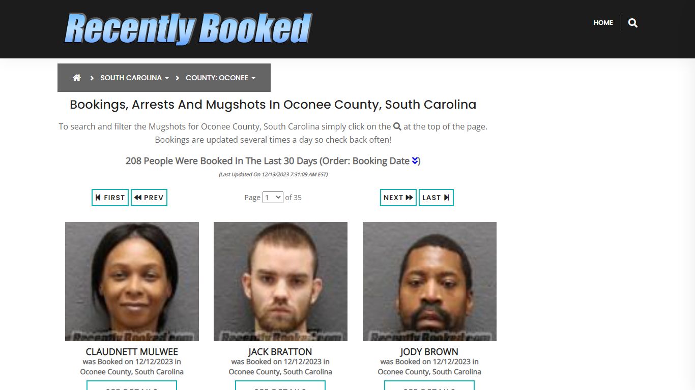 Recent bookings, Arrests, Mugshots in Oconee County, South Carolina